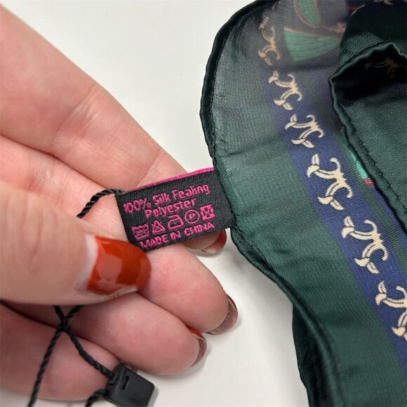 Floral Faux Silk Polyester Scarf Multicolor Floral Spring Shawl Wrap Scarf - Picture 6 of 16